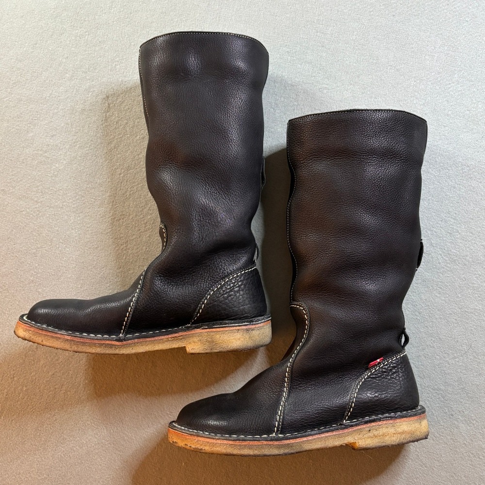Duckfeet Silkeborg Black Leather Shearling Lined Boots EU 41 US Womens 10 Mens 8
